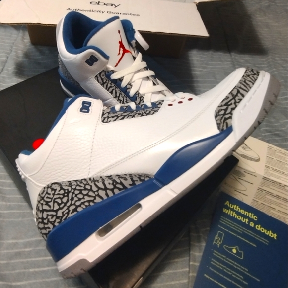 💯🛠️Air Jordan 3 Retro "True Blue" O.G.🛠️💯 - Picture 7 of 15